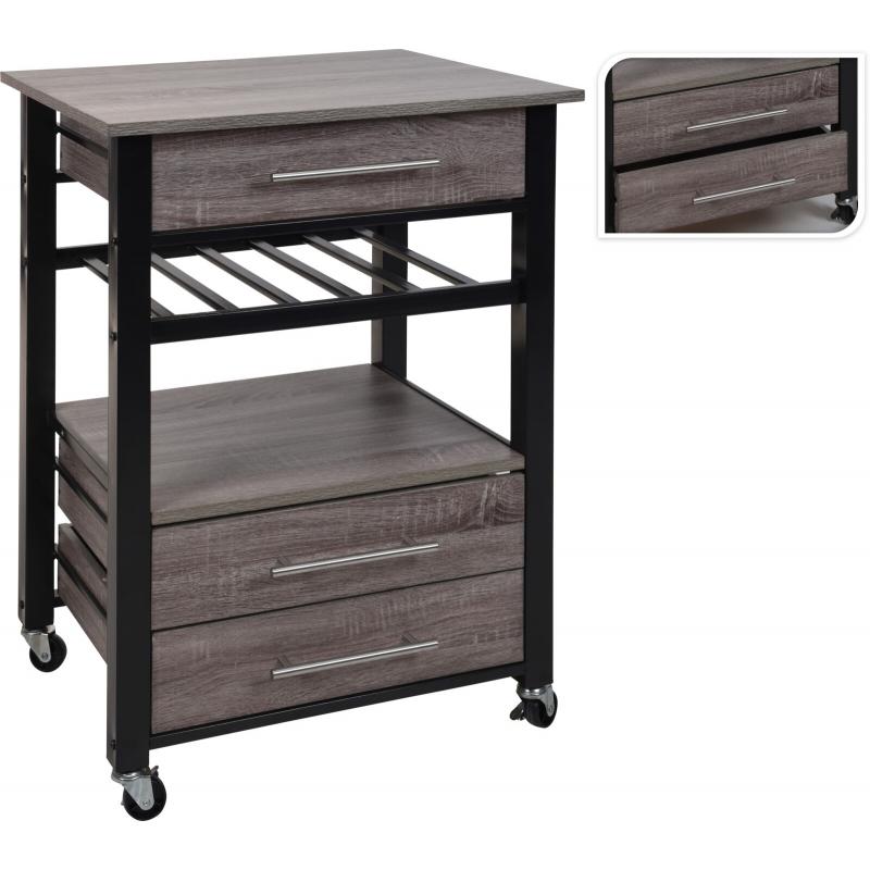 Carro cocina 3 cajones madera laminada - Imagen 1