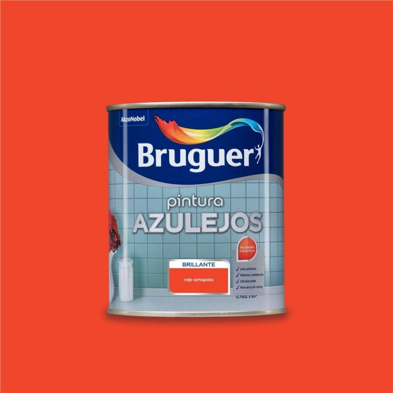 Esmalte sintetico brillante azulejos rojo amapola 750ml BRUGUER - Imagen 1