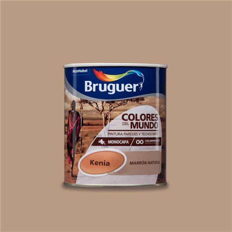 Pintura plastica mate interiores kenia 750 ml marron natural BRUGUER - Imagen 1