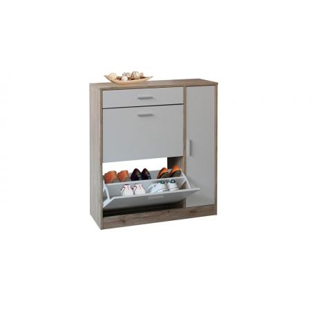 Zapatero 3 puertas + 1 cajón madera blanco VIVAHOGAR - Imagen 1