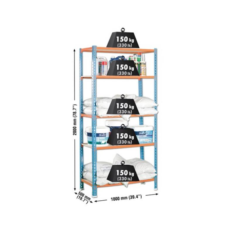 Estanteria 5 baldas sin tornillos hasta 150kg SIMON RACK - Imagen 1