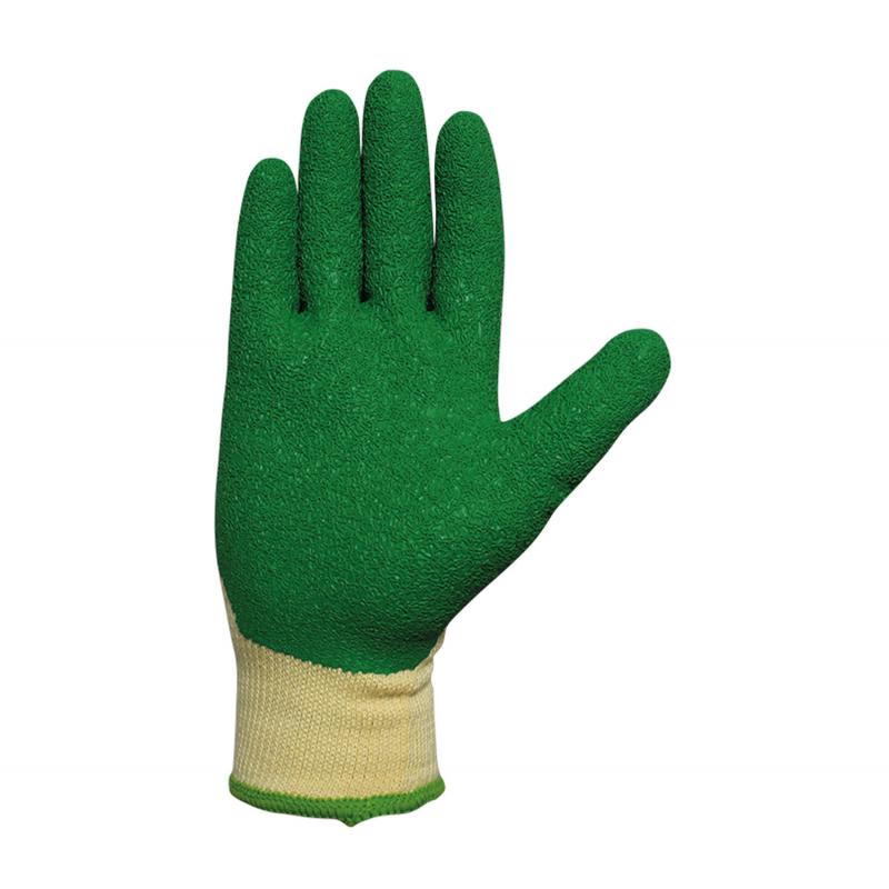 Guante construción verde amarillo T.S-7 palma latex nylon JUBA - Imagen 1