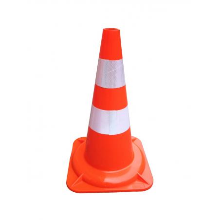 CONO SEÑALIZACION DOS BANDA REFLECTANTE 75CM ROJO POLIETILENO NIVEL UNIDAD - Imagen 1