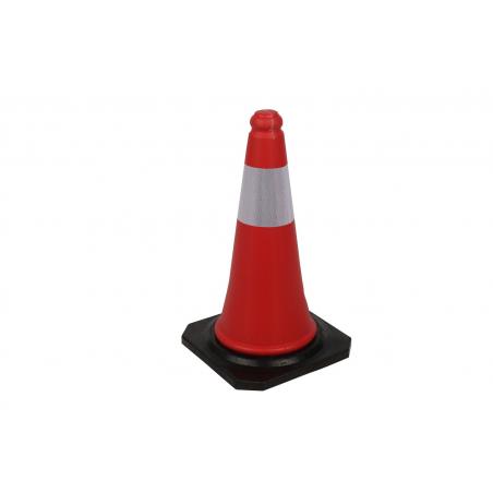 CONO SEÑALIZACION UNA BANDA REFLECTANTE 50CM ROJO POLIETILENO NIVEL UNIDAD - Imagen 1