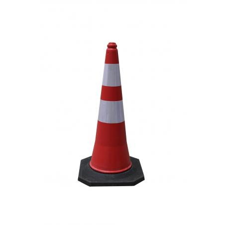 CONO SEÑALIZACION UNA BANDA REFLECTANTE 75CM ROJO POLIETILENO NIVEL UNIDAD - Imagen 1