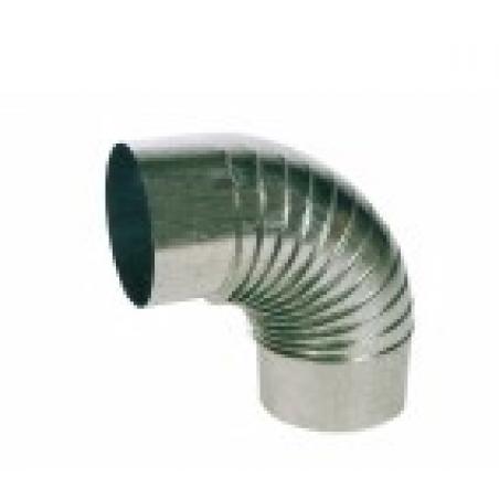 Codo tubo estufa 90º 120 mm rizado acero galvanizado EXOJO - Imagen 1