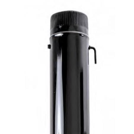 Tubo estufa esmaltado negro con llave 100 mm EXOJO - Imagen 1