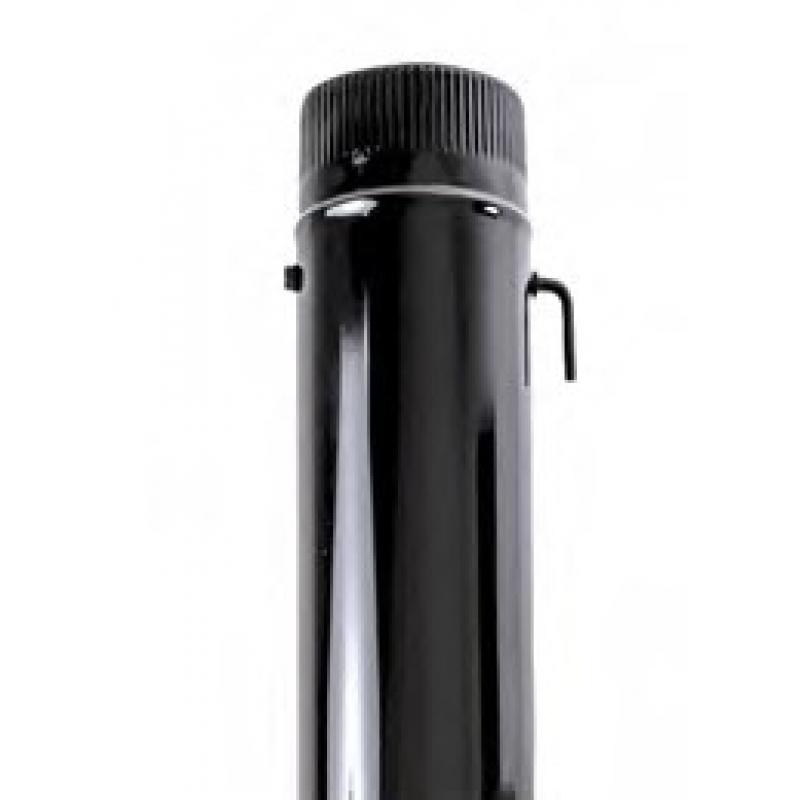 Tubo estufa esmaltado negro con llave 120 mm EXOJO - Imagen 1