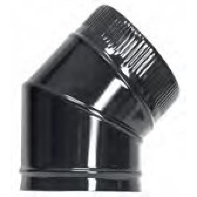 Codo 45º estufa esmaltado negro 200mm EXOJO - Imagen 1