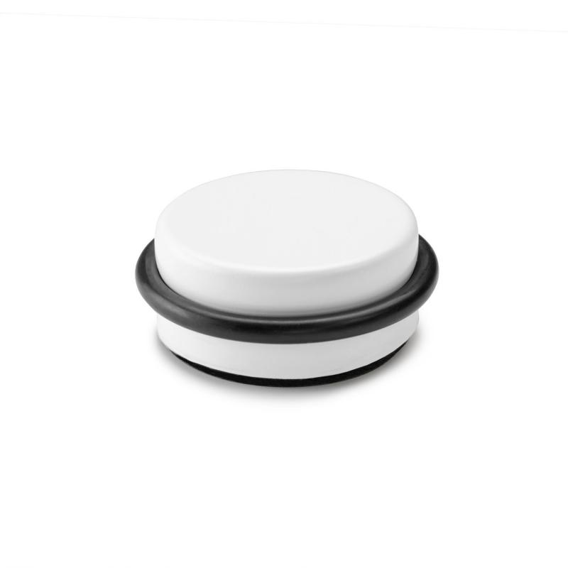 Tope puerta adhesivo plastico aluminio blanco INOFIX - Imagen 1