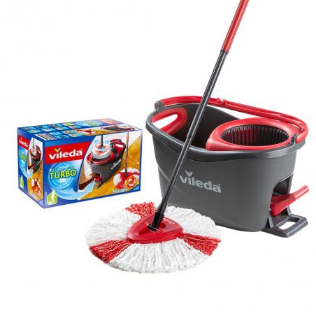 Cubo limpieza con fregona 6lt gris escurridor VILEDA