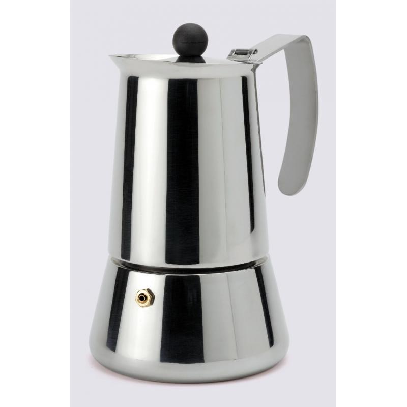 Cafetera acero inoxidable cocina inducción 4 tazas BRA