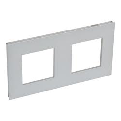 Marco electrico aluminio 10x10x1,9cm empotrar 2 elemento LEGRAND
