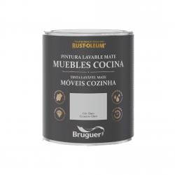 Pintura agua muebles cocina mate lisa gris claro BRUGER