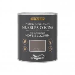 Pintura agua muebles cocina mate lisa gris oscuro BRUGER