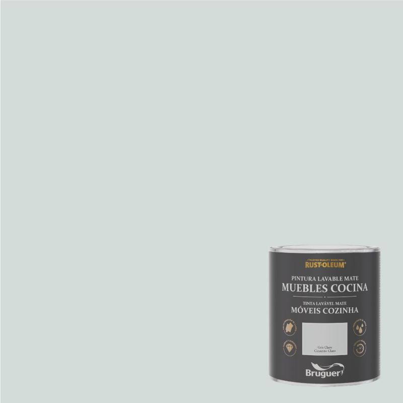 Pintura agua muebles cocina mate lisa gris claro BRUGER