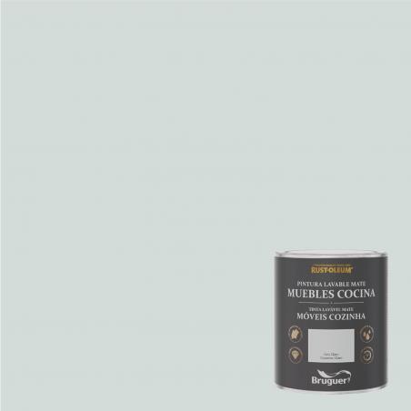 Pintura agua muebles cocina mate lisa gris claro BRUGER