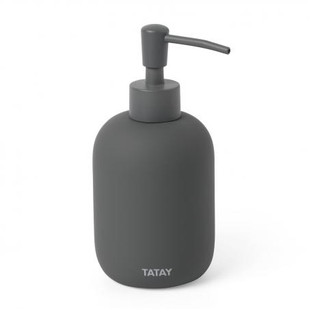 Jabonera dosificador baño ceramica gris TATAY