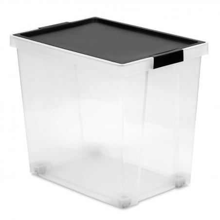 Caja ordenación plastico multiusos 60lt tapa negra TATAY