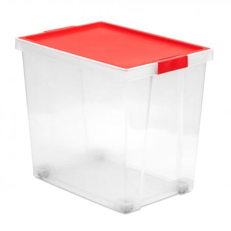 Caja ordenación plastico multiusos 60lt tapa roja TATAY