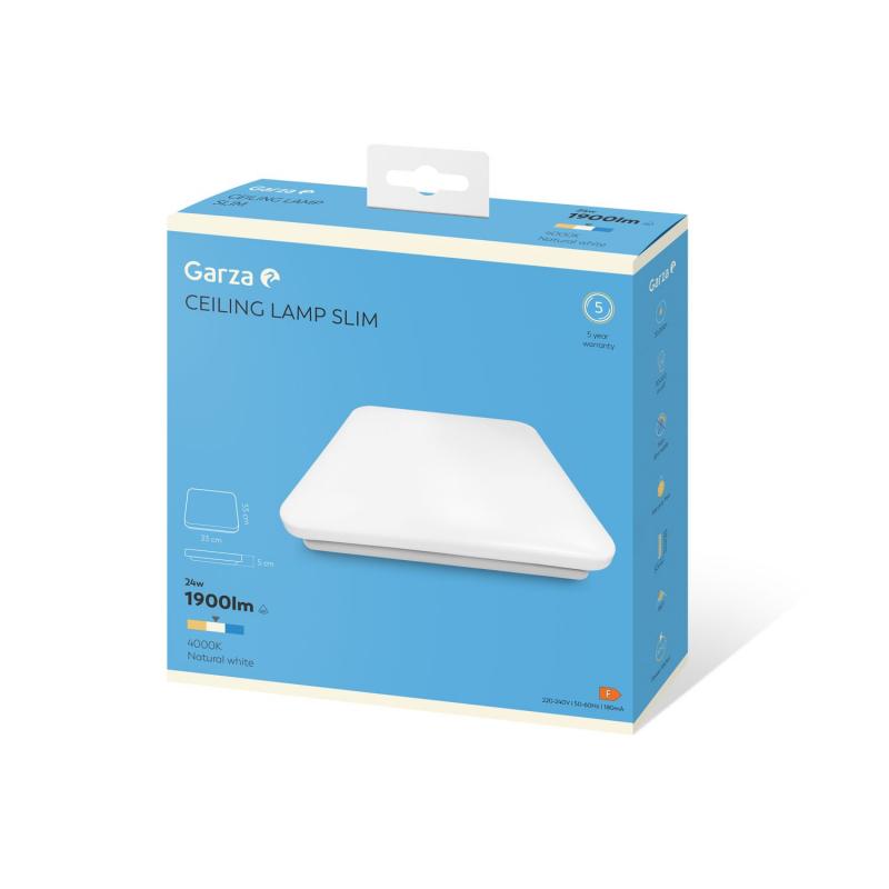 Plafón led 24w superficie cuadrado GARZA