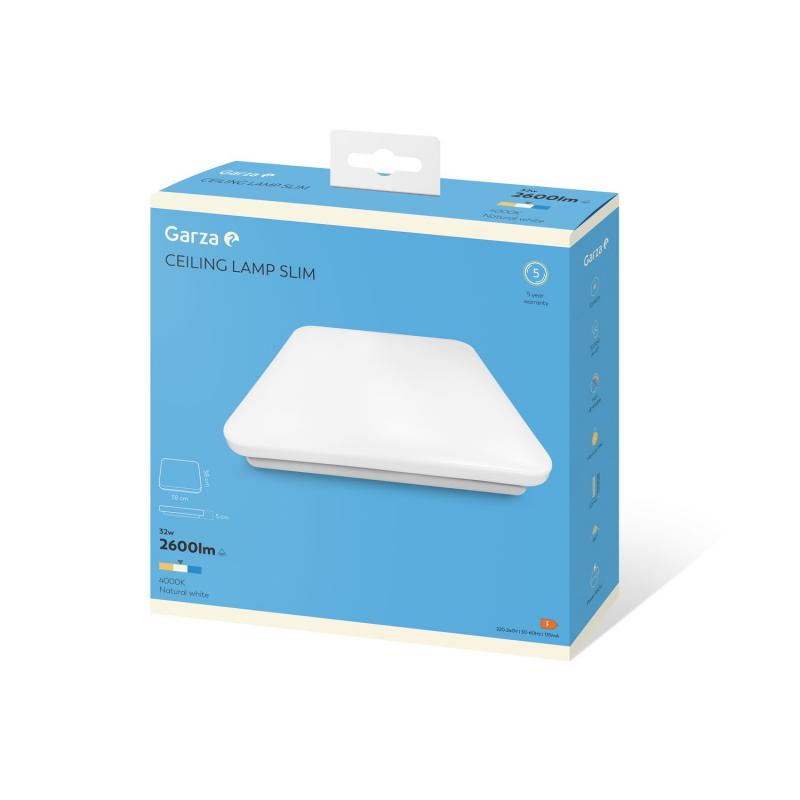 Plafón led 32w superficie cuadrado GARZA