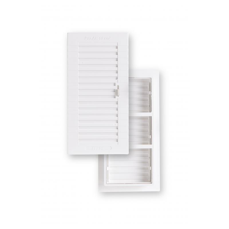 Rejilla ventilación plastico blanco ABS rectangular empotrar clipsar 133x260mm FEPRE
