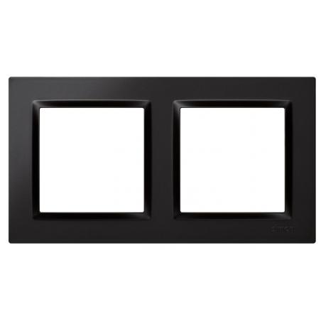 Marco interruptor empotrable doble negro serie 10 SIMON