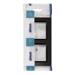 Marco interruptor empotrable doble negro serie 10 SIMON