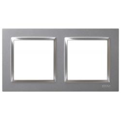 Marco interruptor empotrable doble aluminio serie 10 SIMON