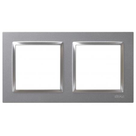 Marco interruptor empotrable doble aluminio serie 10 SIMON
