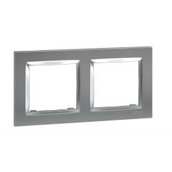 Marco interruptor empotrable doble aluminio serie 10 SIMON