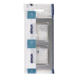 Marco interruptor empotrable doble aluminio serie 10 SIMON