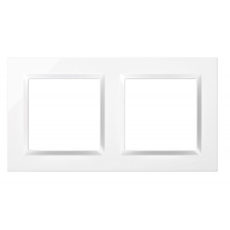 Marco interruptor empotrable doble blanco serie 10 SIMON