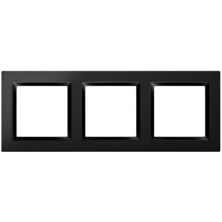 Marco interruptor empotrable triple negro serie 10 SIMON