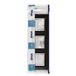 Marco interruptor empotrable triple negro serie 10 SIMON