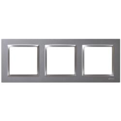 Marco interruptor empotrable triple aluminio serie 10 SIMON