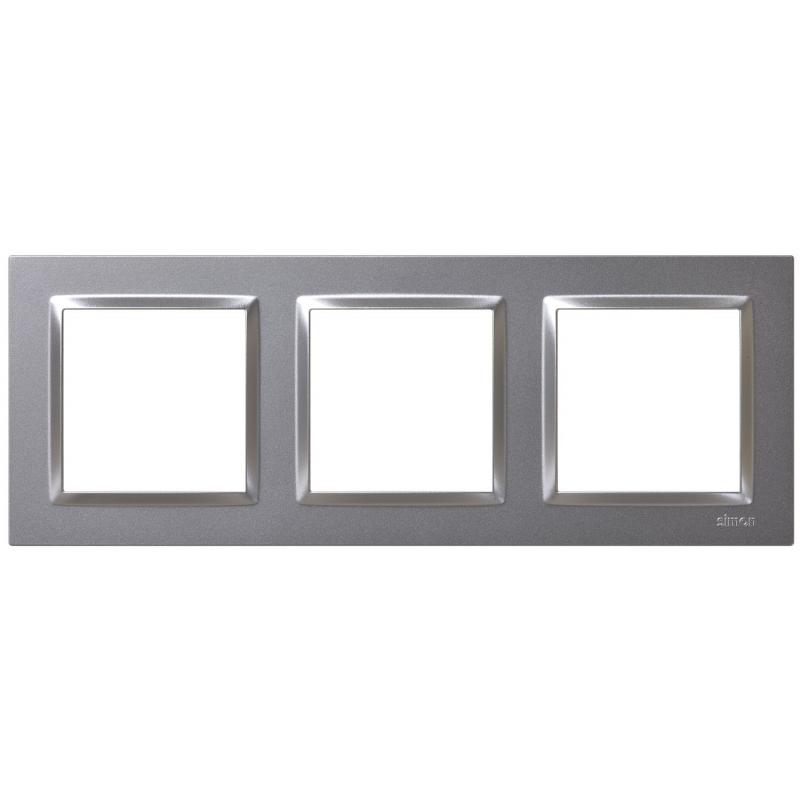 Marco interruptor empotrable triple aluminio serie 10 SIMON