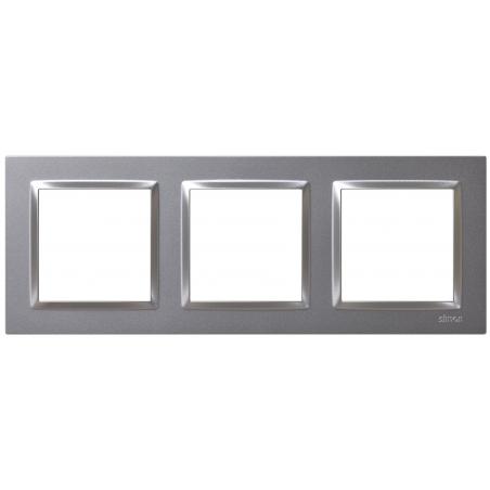 Marco interruptor empotrable triple aluminio serie 10 SIMON