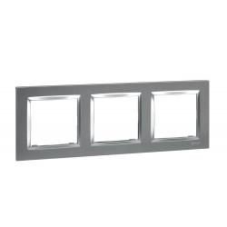 Marco interruptor empotrable triple aluminio serie 10 SIMON