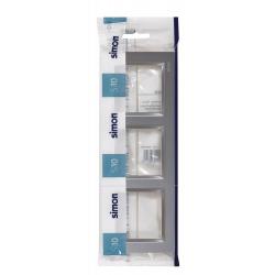Marco interruptor empotrable triple aluminio serie 10 SIMON