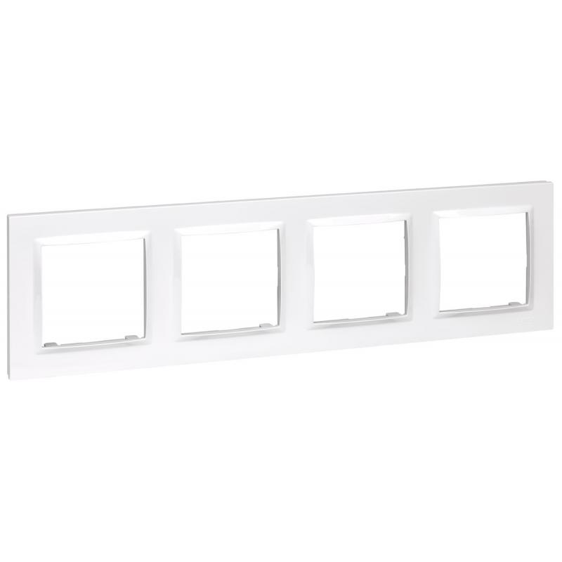 Marco interruptor empotrable cuatro elementos blanco serie 10 SIMON