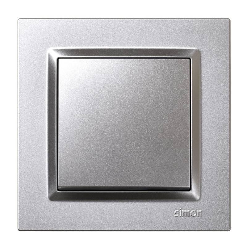 Pulsador eléctrico luz empotrar aluminio serie 10 SIMON