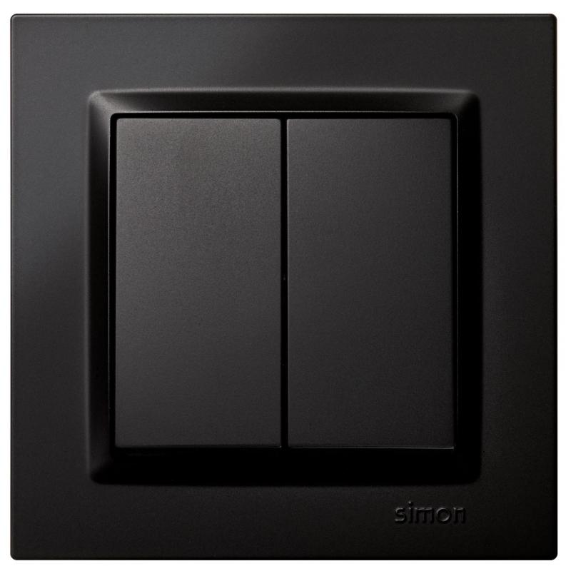 Interruptor electricidad empotrable conmutador doble negro serie 10 SIMON