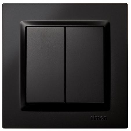 Interruptor electricidad empotrable conmutador doble negro serie 10 SIMON