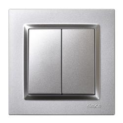 Interruptor electricidad empotrable conmutador doble aluminio serie 10 SIMON