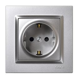 Base enchufe empotrar toma tierra aluminio serie 10 SIMON