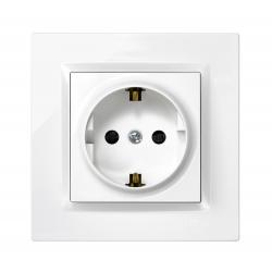 Base enchufe empotrar toma tierra blanco serie 10 SIMON