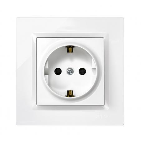 Base enchufe empotrar toma tierra blanco serie 10 SIMON