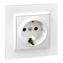 Base enchufe empotrar toma tierra blanco serie 10 SIMON